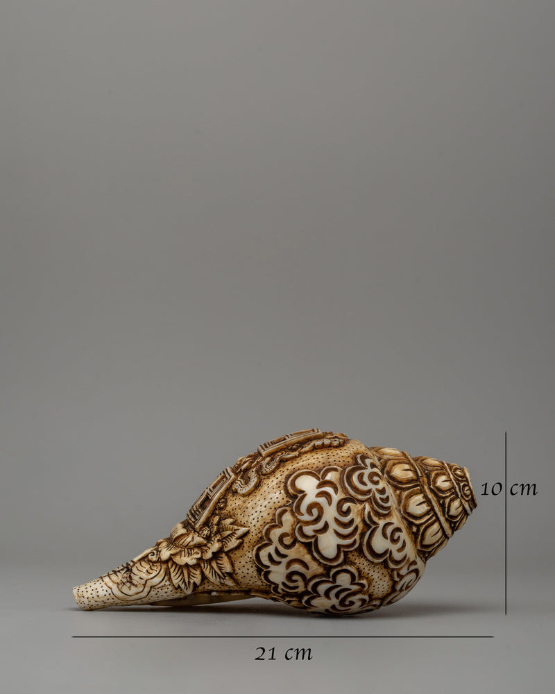 Sacred Hand-Carved  Conch Shell | Shankha for Rituals & Meditation