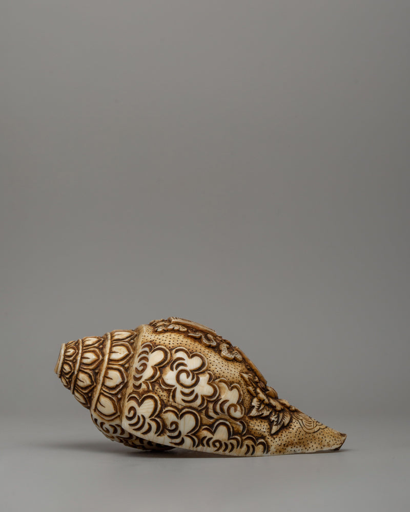 Sacred Hand-Carved  Conch Shell | Shankha for Rituals & Meditation