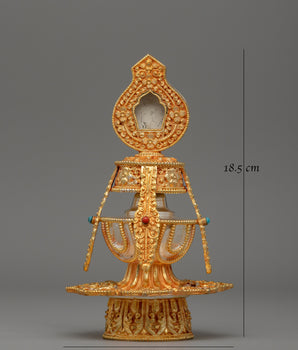Buddhist Long Life Vase | Ritual Life Vase with Coral & Turquoise Stones