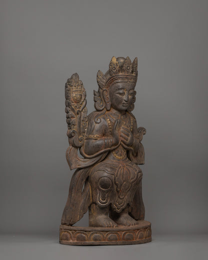 Maitreya Buddha Seated on a Throne Statue | The Future Buddha of Compassion