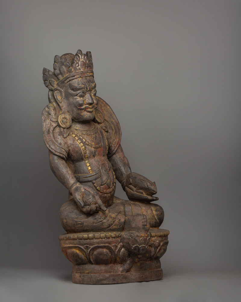 Dzambhala Seated on a Lotus Base | The Buddhist Deity of Wealth