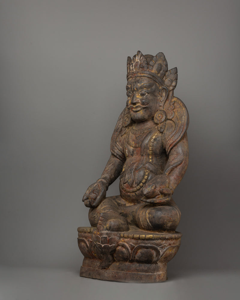 Dzambhala Seated on a Lotus Base | The Buddhist Deity of Wealth