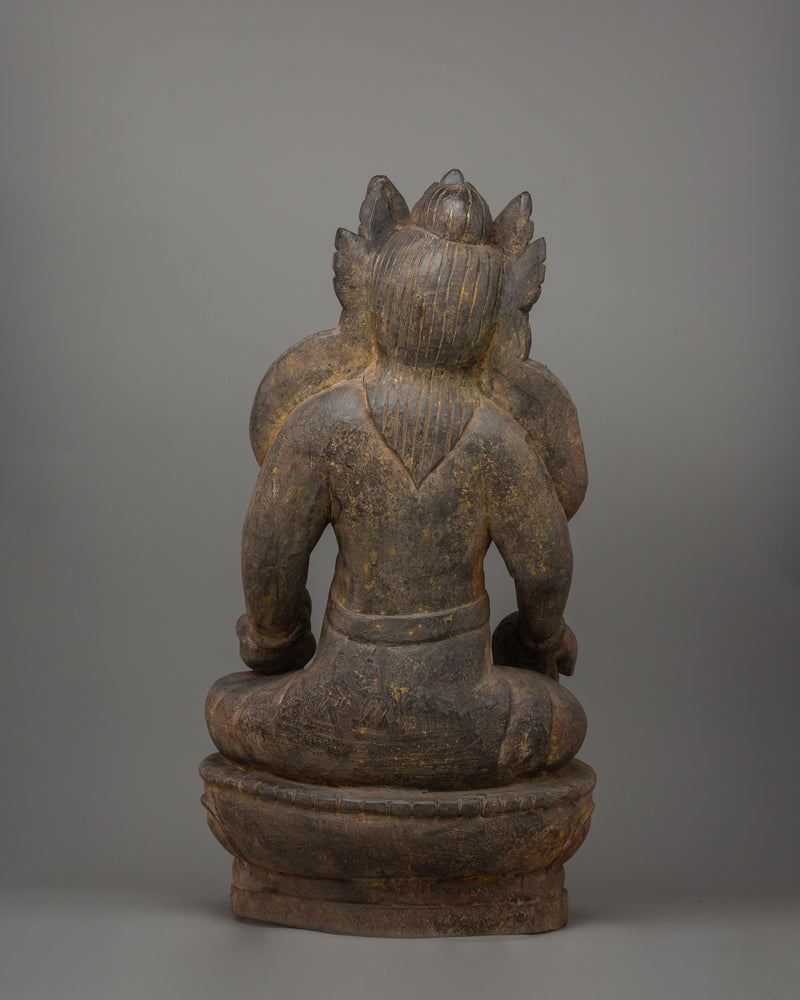 Dzambhala Seated on a Lotus Base | The Buddhist Deity of Wealth