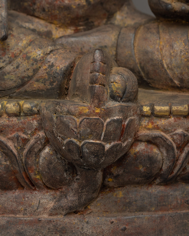 Dzambhala Seated on a Lotus Base | The Buddhist Deity of Wealth