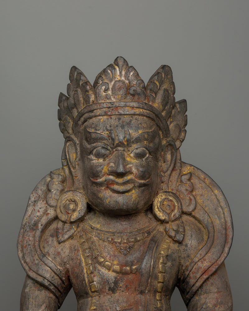 Dzambhala Seated on a Lotus Base | The Buddhist Deity of Wealth