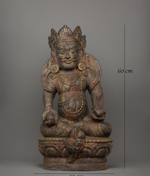Dzambhala Seated on a Lotus Base | The Buddhist Deity of Wealth