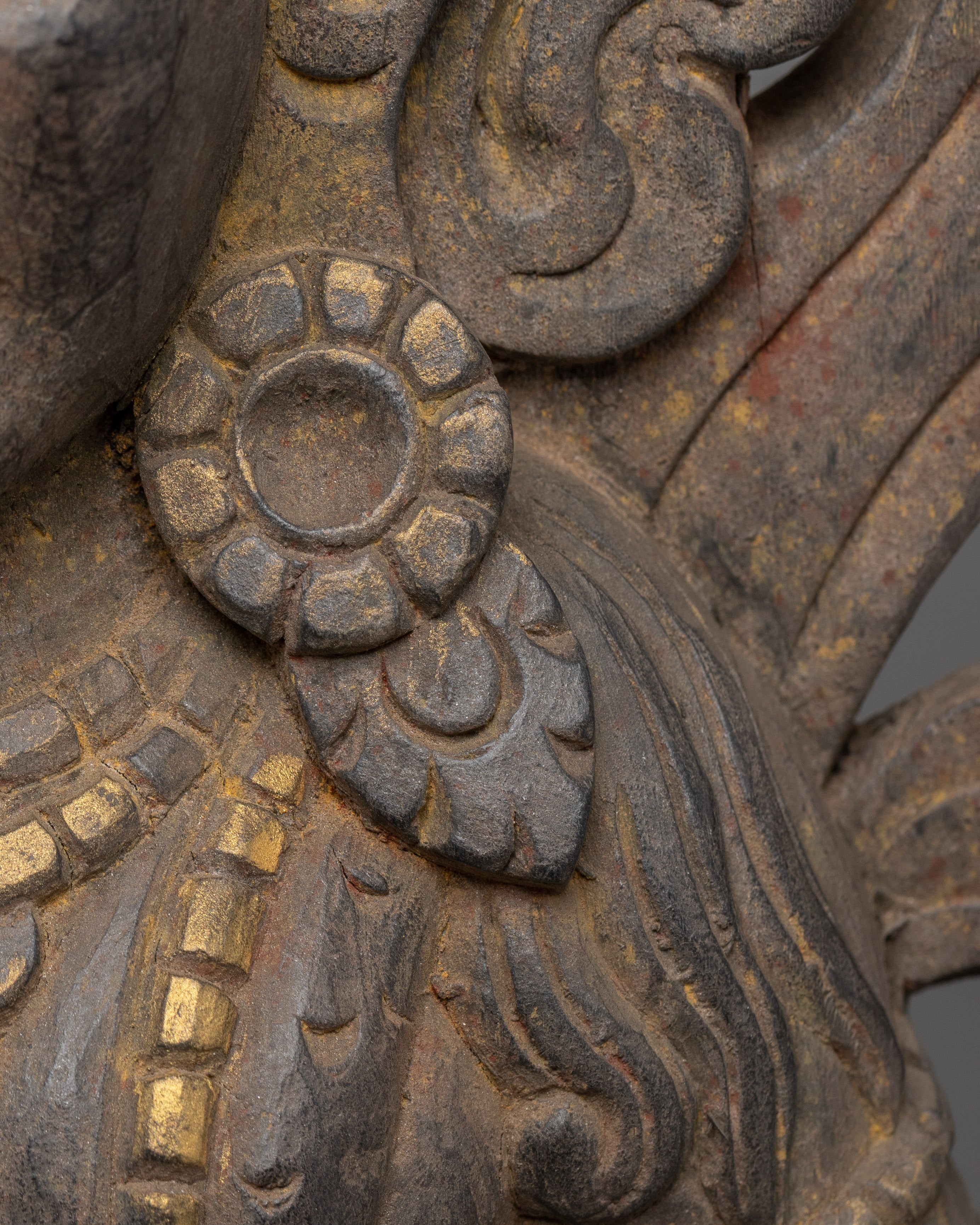 Wood Carved White Dzambala | The Buddhist Deity of Wealth