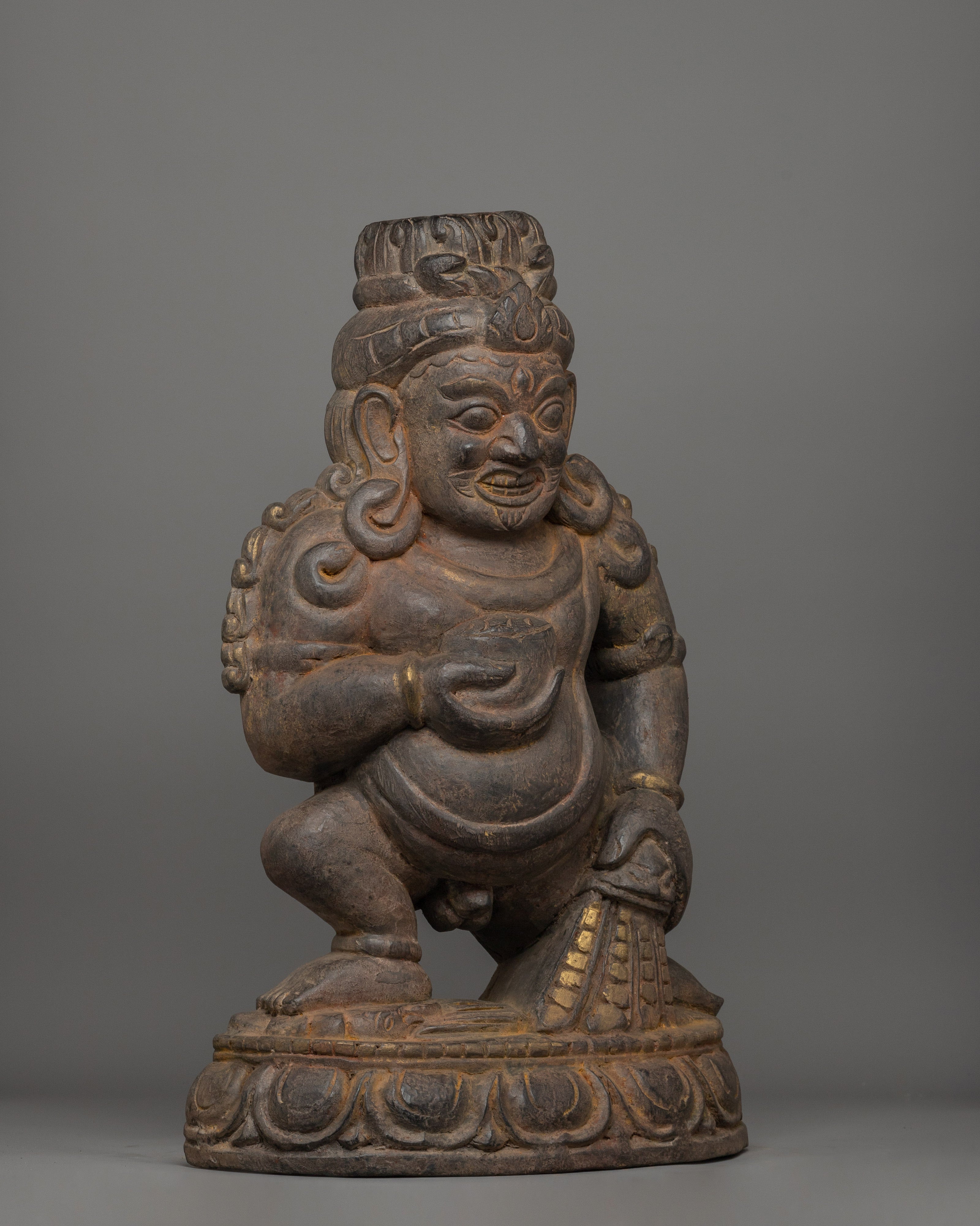 Black Dzambala Statue | Tibetan Divine Wrathful Deity