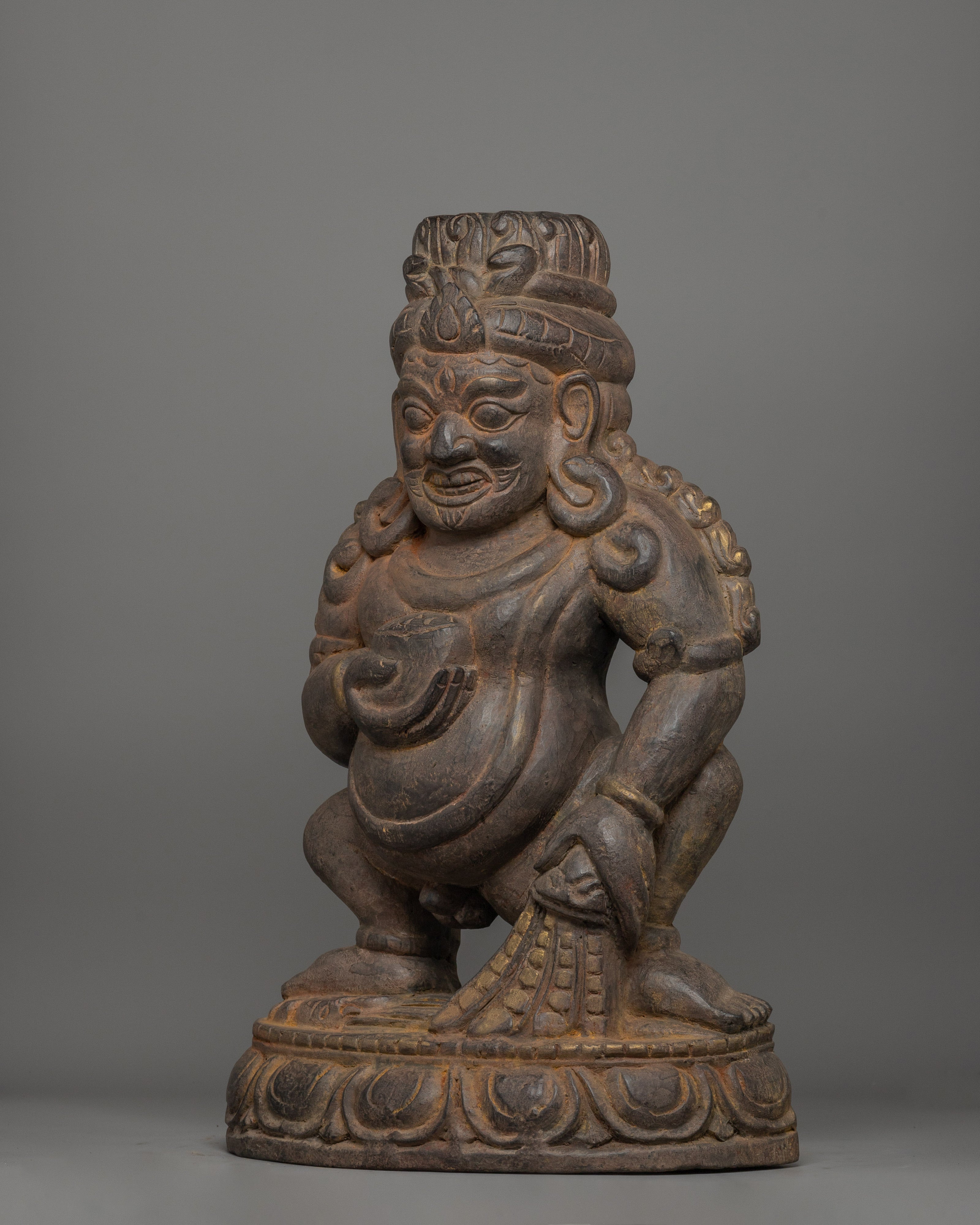 Black Dzambala Statue | Tibetan Divine Wrathful Deity