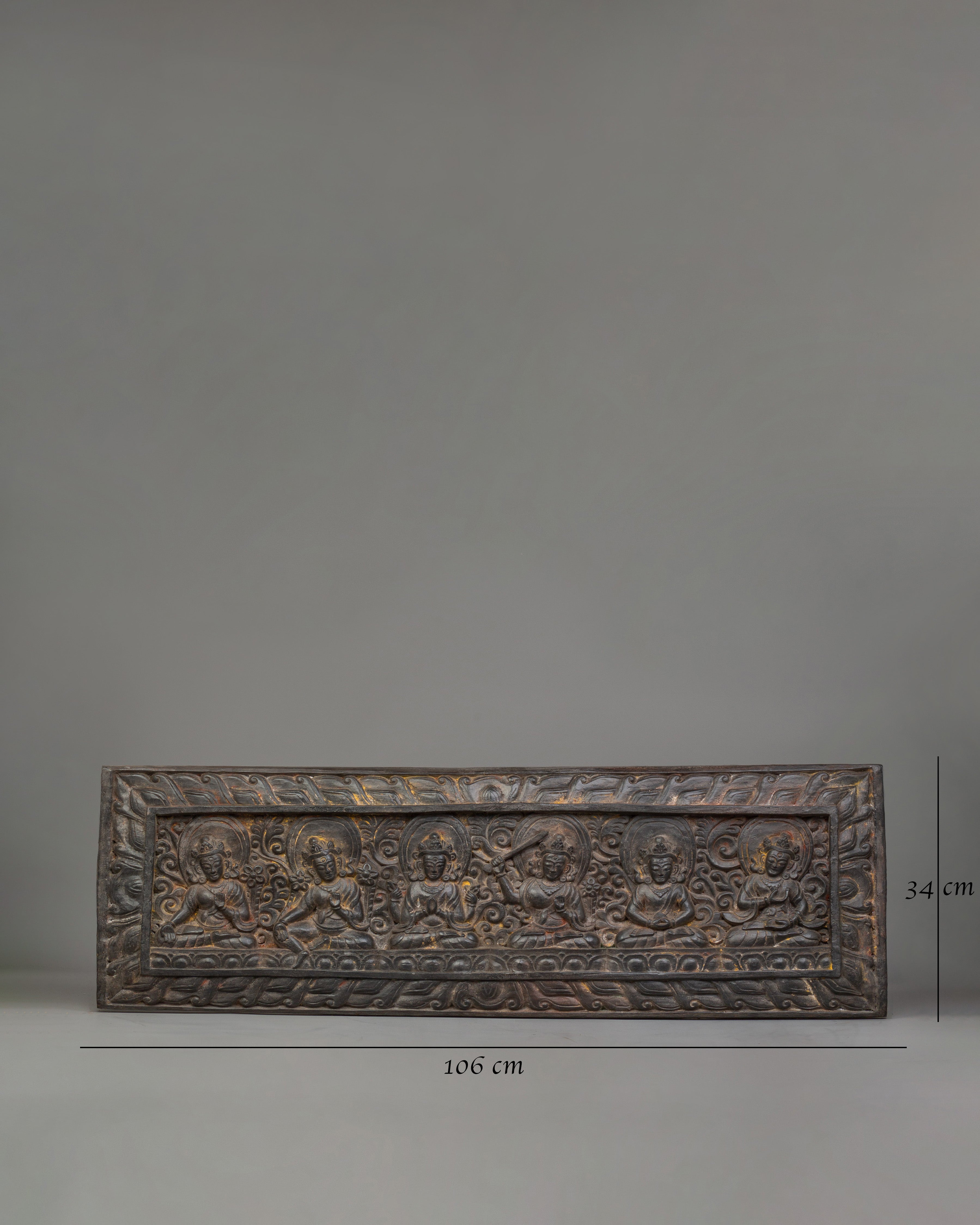 Carved Wooden Sutra Cover | Traditional Art