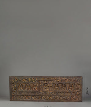 Wooden Sutra Cover | Hand-Carved Tibetan Scripture Holder