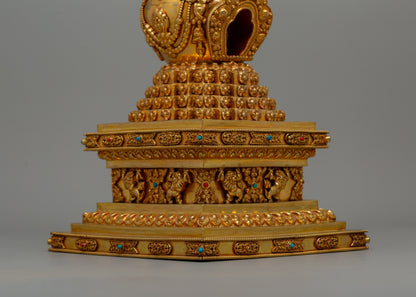 Buddhist Lotus Blossom Stupa | Buddhist Artifact for Meditation and Devotion