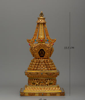 Buddhist Lotus Blossom Stupa | Buddhist Artifact for Meditation and Devotion