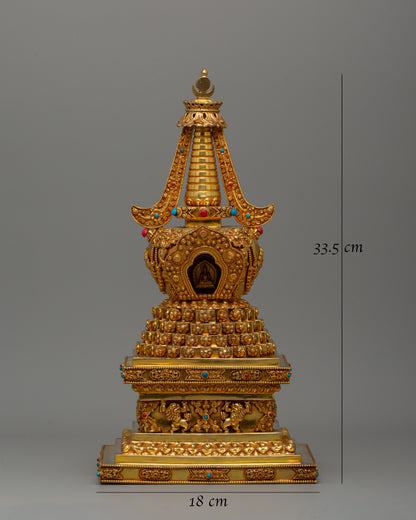 Buddhist Lotus Blossom Stupa | Buddhist Artifact for Meditation and Devotion