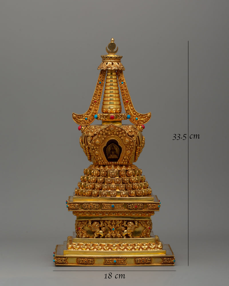 Buddhist Lotus Blossom Stupa | Buddhist Artifact for Meditation and Devotion