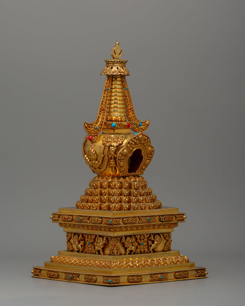 Buddhist Lotus Blossom Stupa | Buddhist Artifact for Meditation and Devotion