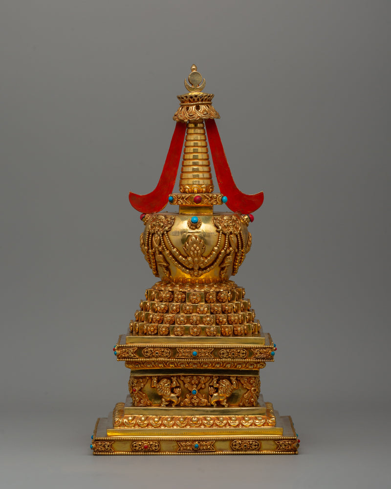 Buddhist Lotus Blossom Stupa | Buddhist Artifact for Meditation and Devotion