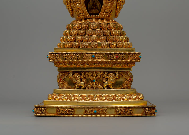 Buddhist Lotus Blossom Stupa | Buddhist Artifact for Meditation and Devotion