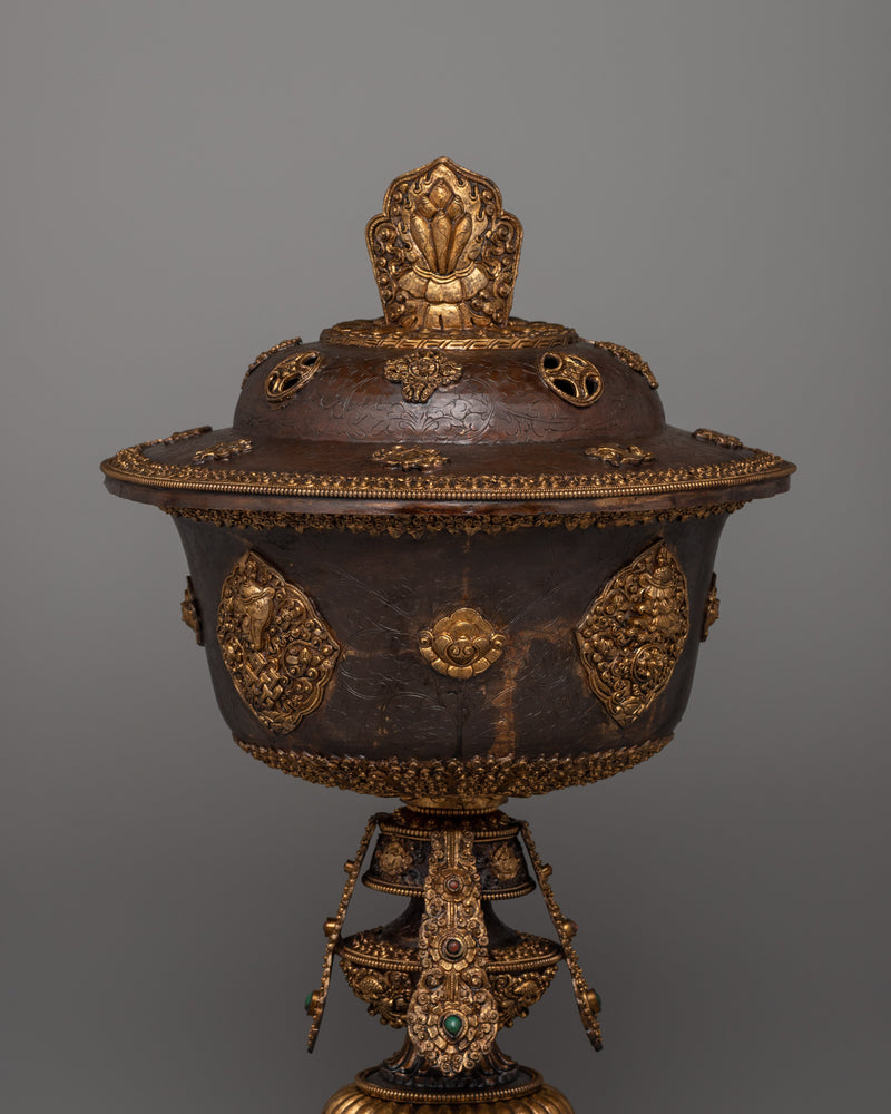 Traditional Tibetan Copper Made Butter Lamp | A Sacred Offering Light