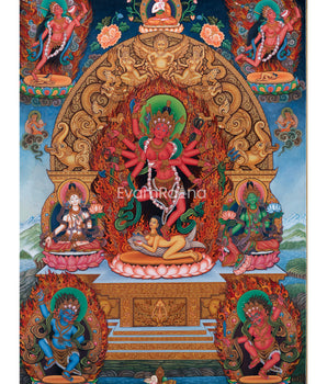 Sacred Presence Dakini Thangka Print | Beautiful Wall Decor of Dakini | Traditional Artwork