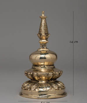 Handcrafted Brass Stupa | Tibetan Buddhist Altar Shrine Decor