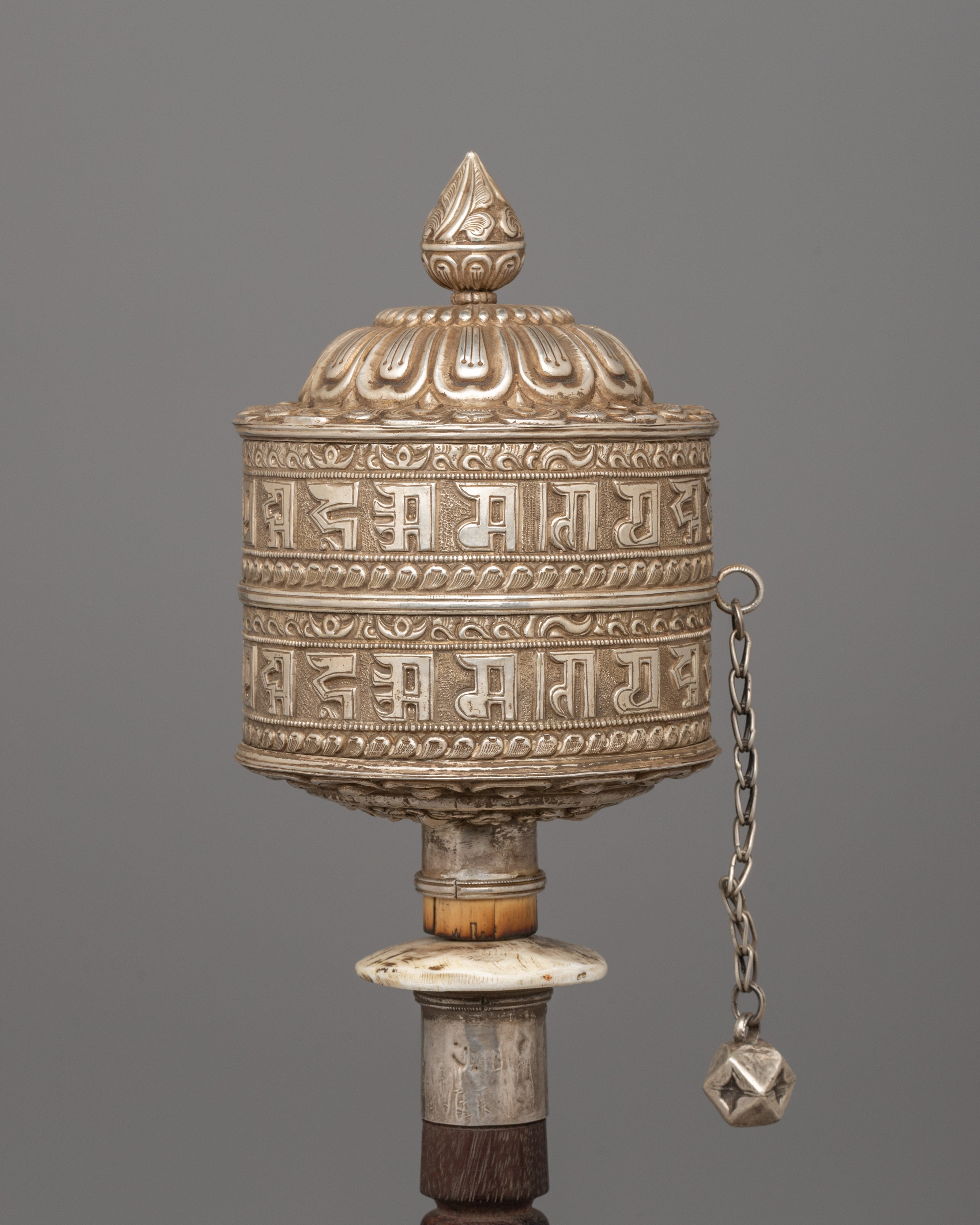 Silver Prayer Wheel | A Sacred Tool for Prayer
