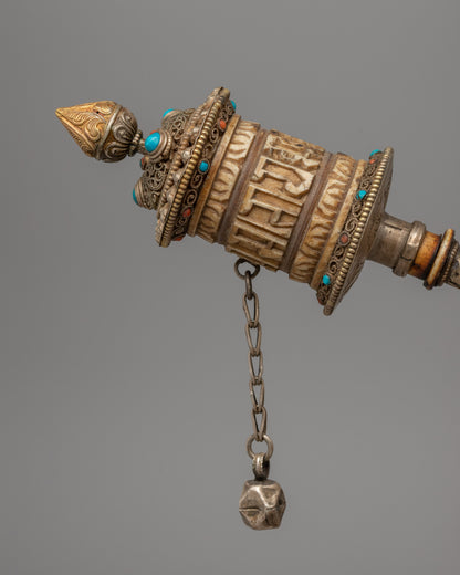 Prayer Wheel for Dharma | Ethically Sourced Buffalo Bone Craft