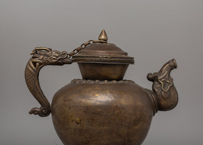 Tibetan Ceremonial Tea Pot | Dragon Handle & Elephant Spout