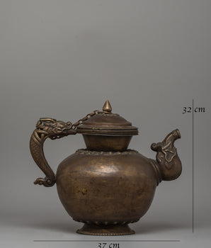 Tibetan Ceremonial Tea Pot | Dragon Handle & Elephant Spout