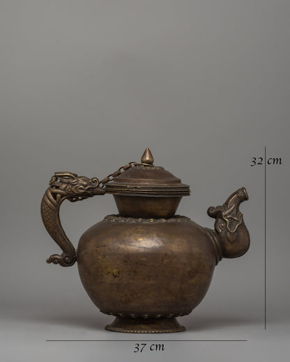 Tibetan Ceremonial Tea Pot | Dragon Handle & Elephant Spout