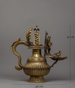 Brass Sukunda Set | A Sacred Nepalese Oil Lamp