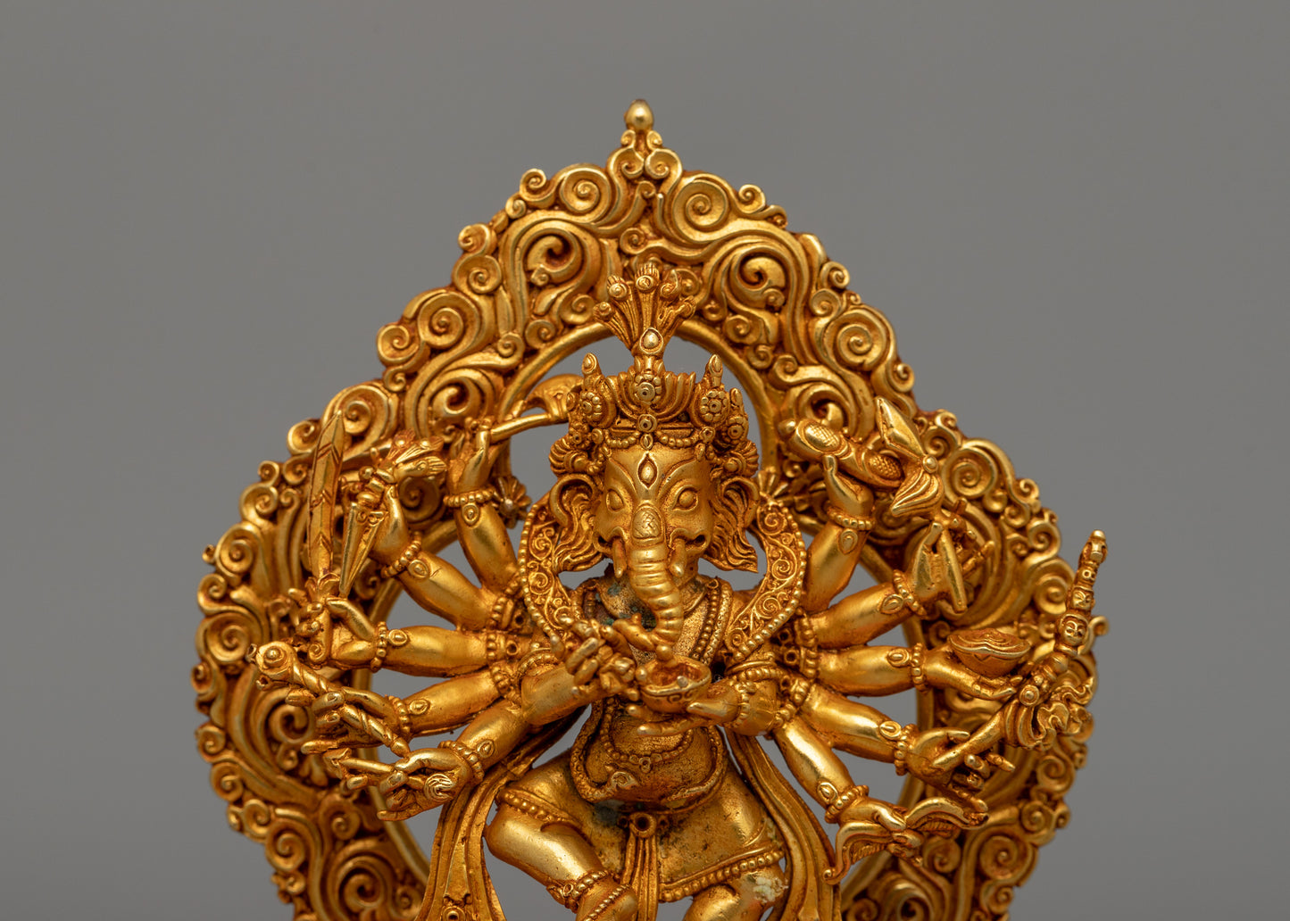 Twelve Armed Standing Ganesh | Perfect for Altars & Home Décor.