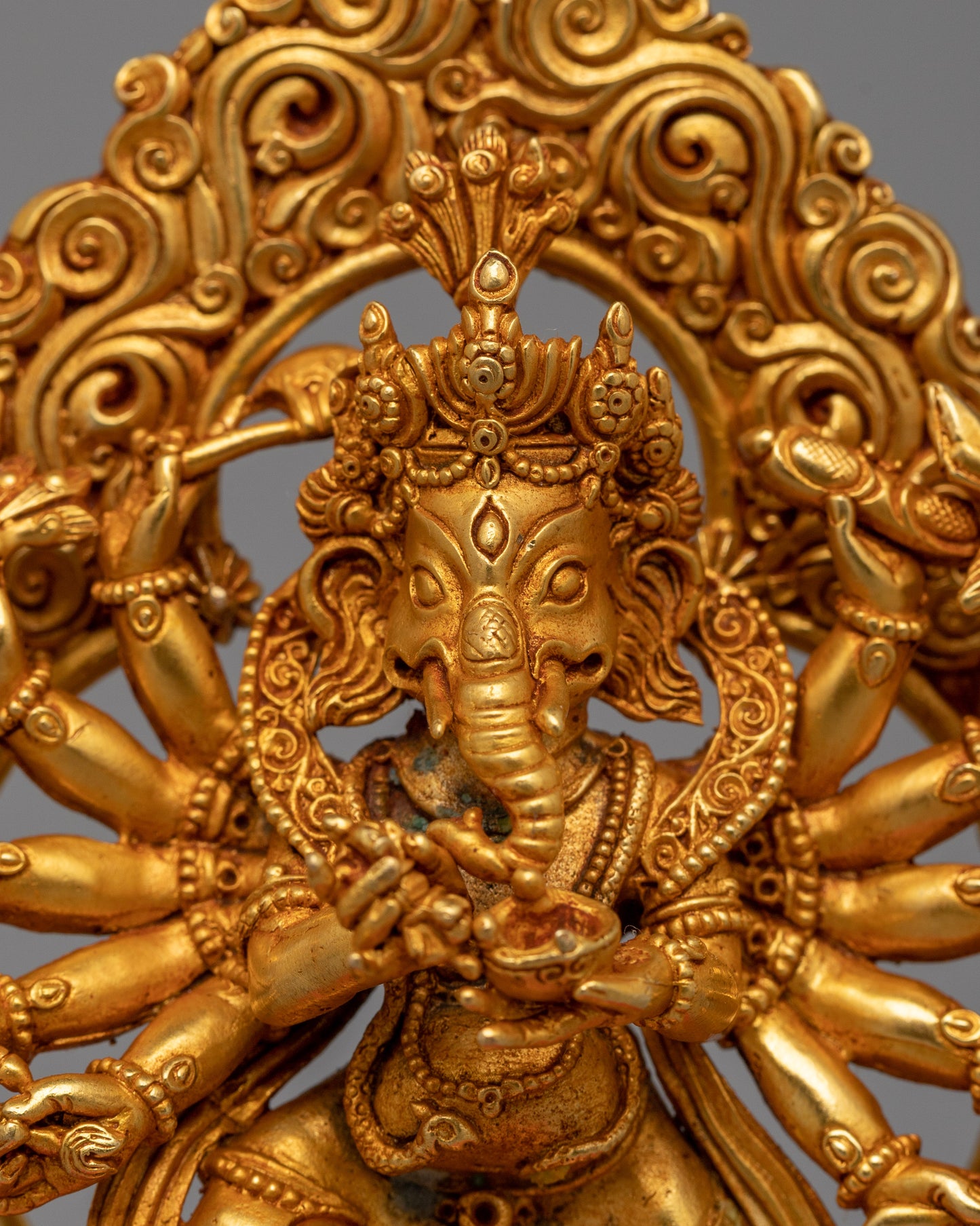 Twelve Armed Standing Ganesh | Perfect for Altars & Home Décor.