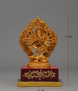 Twelve Armed Standing Ganesh | Perfect for Altars & Home Décor.