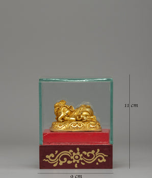 Elephant-Headed Ganapati Statue | Sacred Glass Enclosed Hindu Deity Figurine