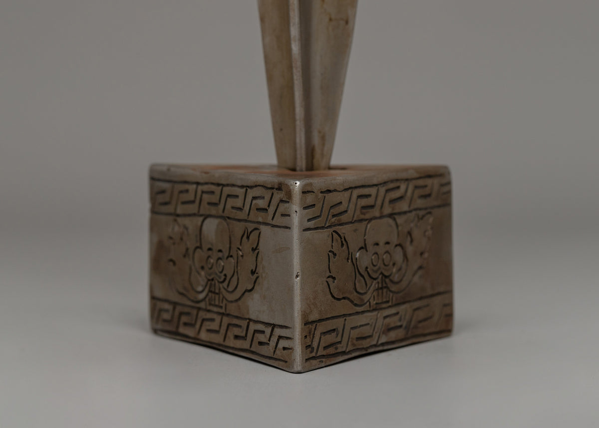 Vajrayana Trishul Phurba Ritual Stand | Tibetan Buddhist Iron Tool