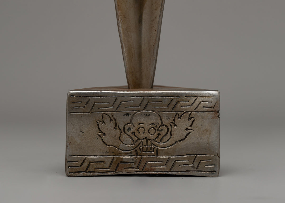 Vajrayana Trishul Phurba Ritual Stand | Tibetan Buddhist Iron Tool