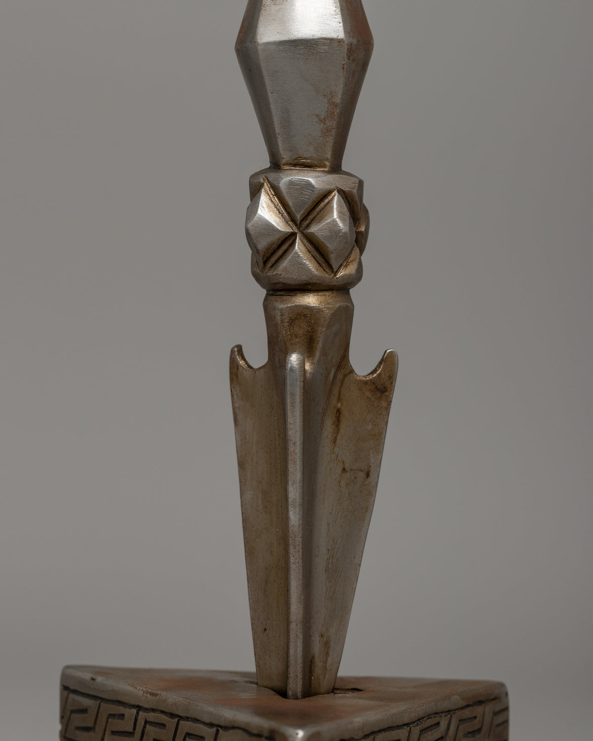 Vajrayana Trishul Phurba Ritual Stand | Tibetan Buddhist Iron Tool