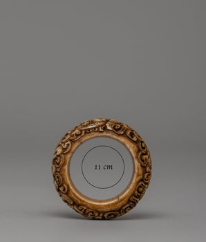 11cm Mahakala Ethically Sourced Buffalo Bone Ring | Spiritual and Protective Design
