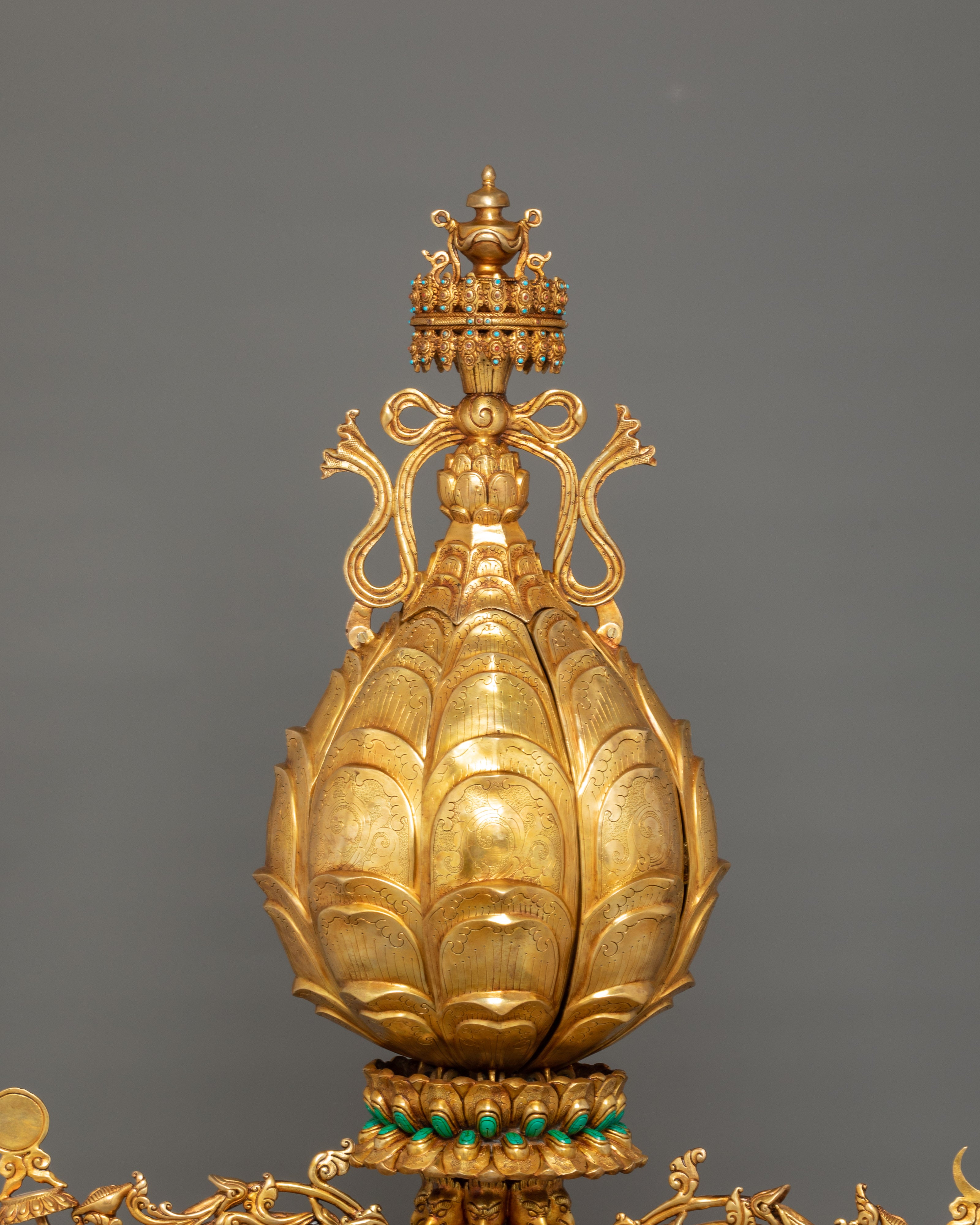 Chakrasamvara's Lotus Mandala Sculpture | Sacred Buddhist Symbol of Purity