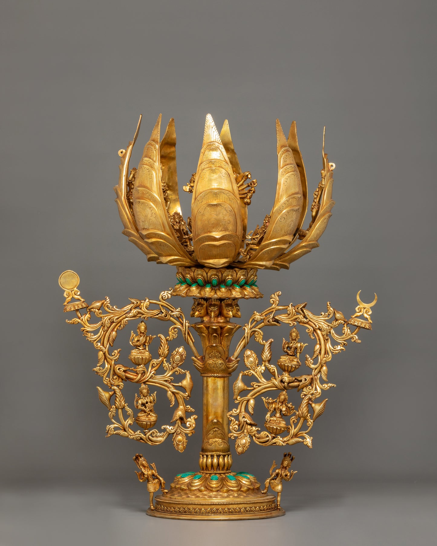 Gold-Plated Lotus Artwork | Sacred Buddhist Symbol of Purity