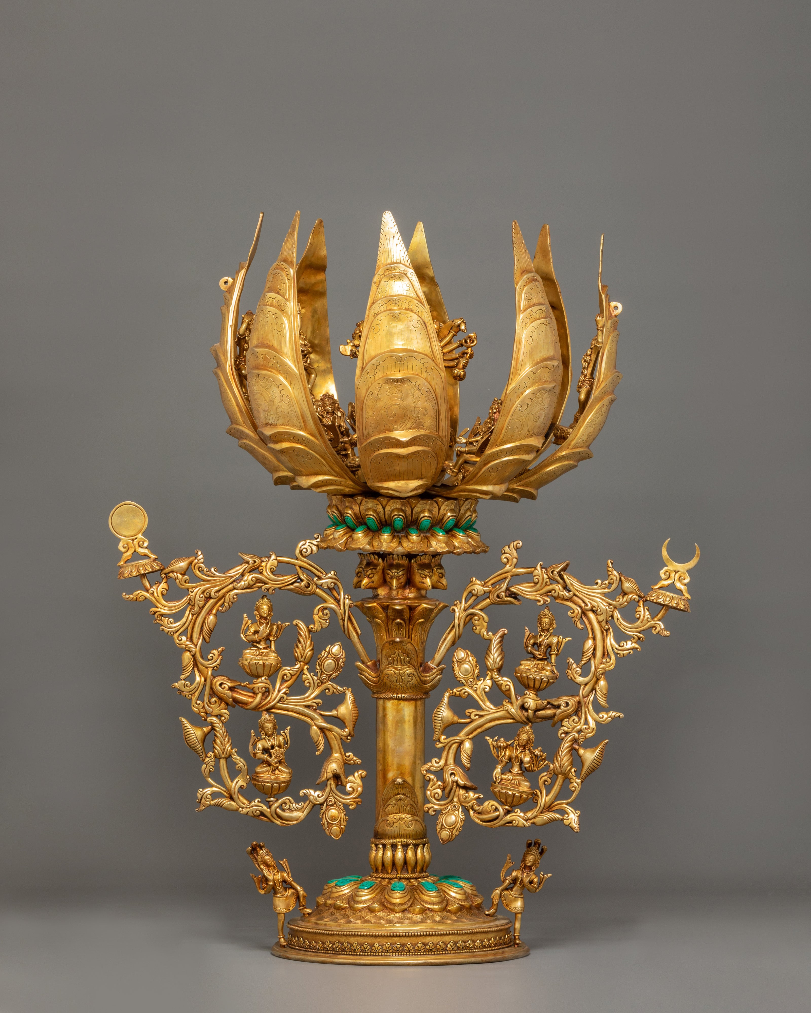 Chakrasamvara's Lotus Mandala Sculpture