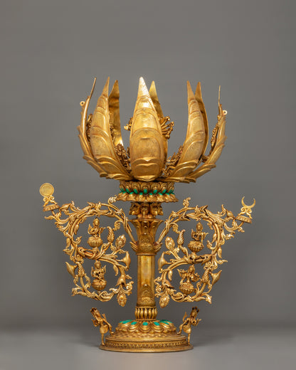 Gold-Plated Lotus Artwork | Sacred Buddhist Symbol of Purity