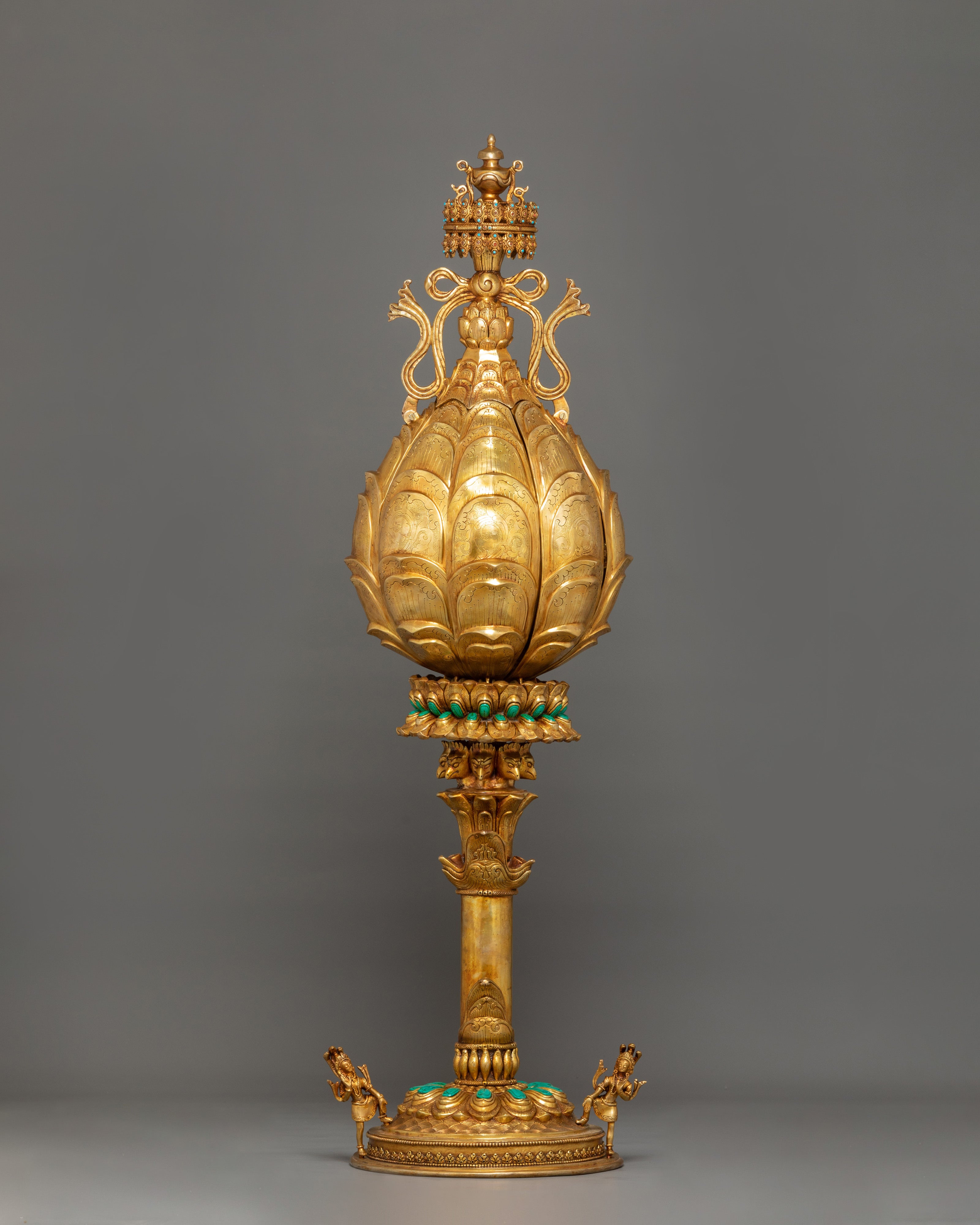 Chakrasamvara's Lotus Mandala Sculpture | Sacred Buddhist Symbol of Purity