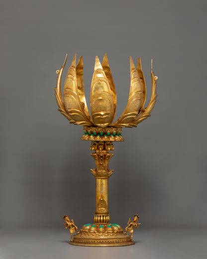 Gold-Plated Lotus Artwork | Sacred Buddhist Symbol of Purity