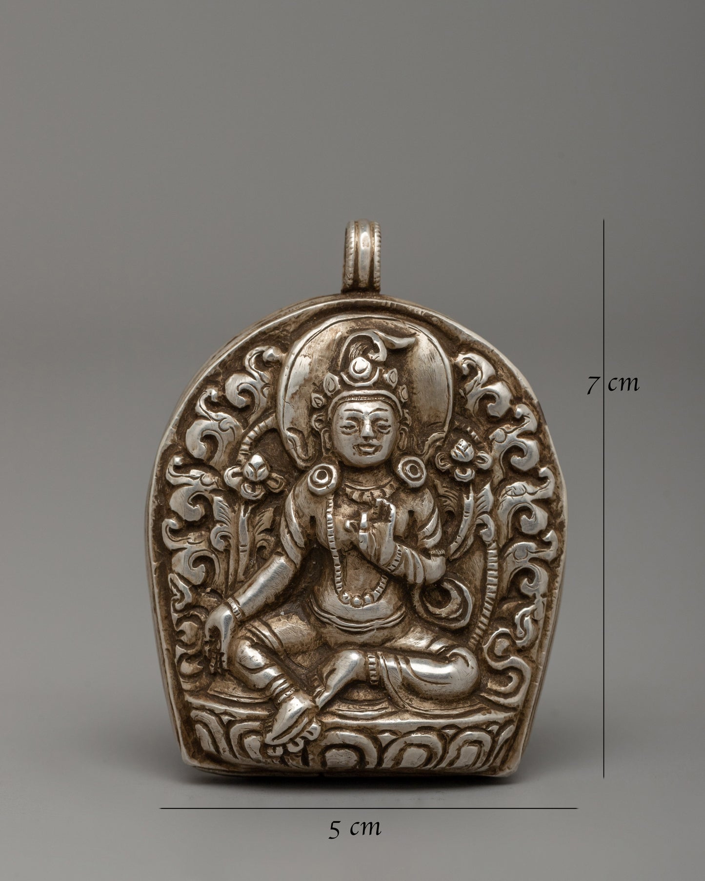 Green Tara Silver Ghau Box Locket | Sacred Buddhist Protection Amulet