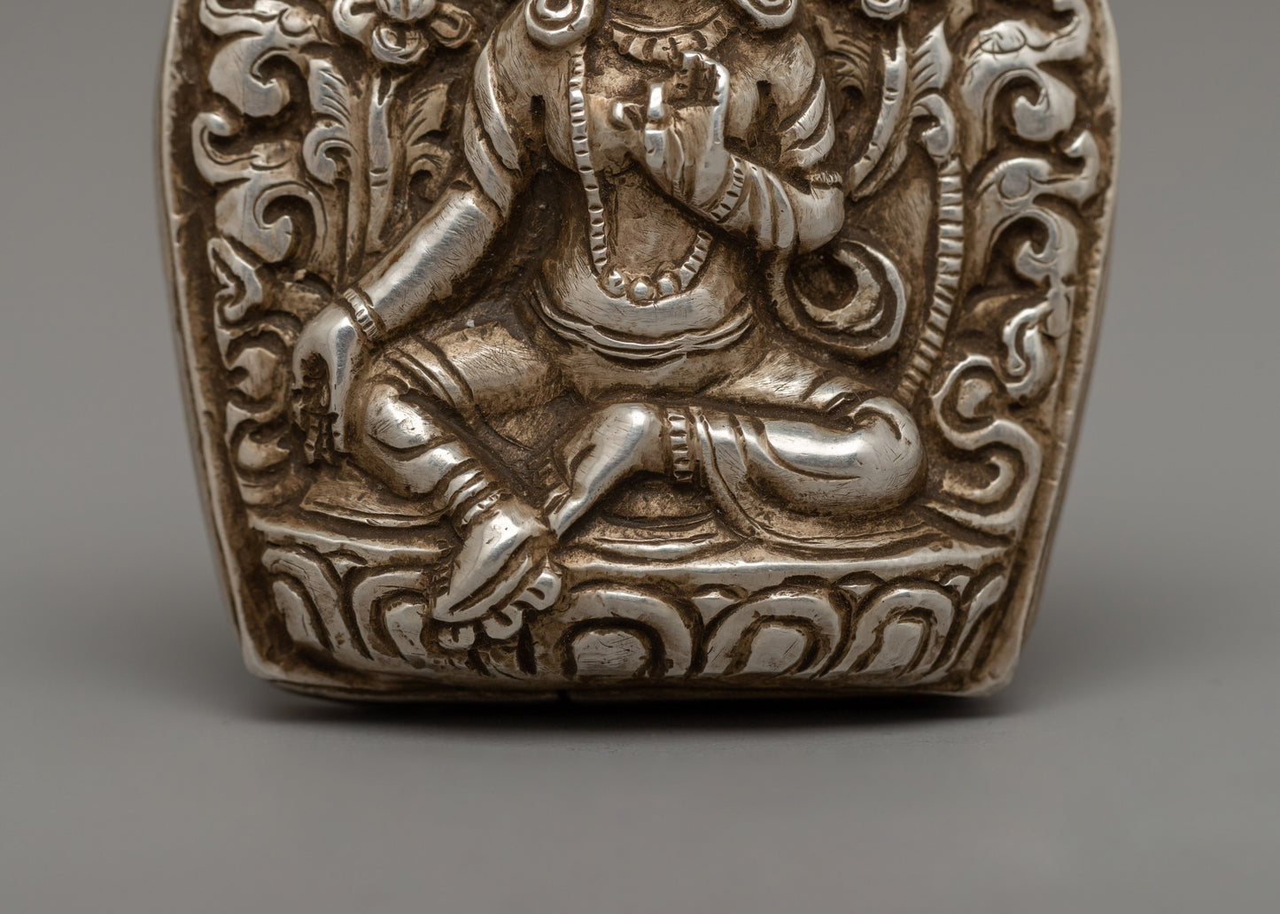 Green Tara Silver Ghau Box Locket | Sacred Buddhist Protection Amulet