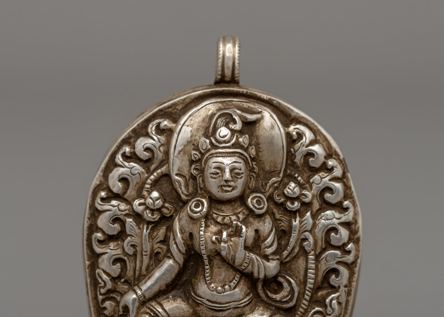 Green Tara Silver Ghau Box Locket | Sacred Buddhist Protection Amulet