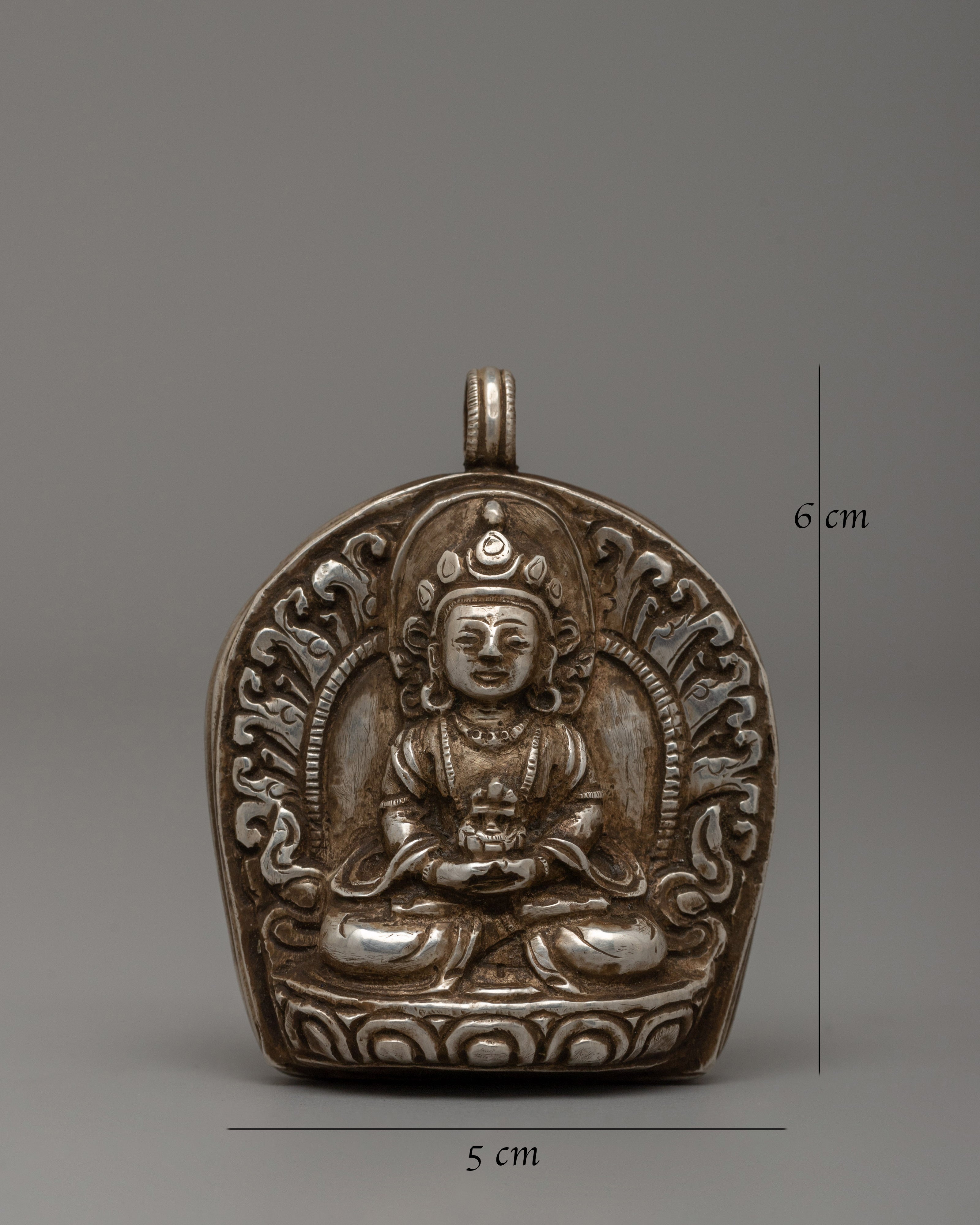 Amityus Buddha Ghau Box Locket | Sacred Symbol of Longevity & Enlightenment