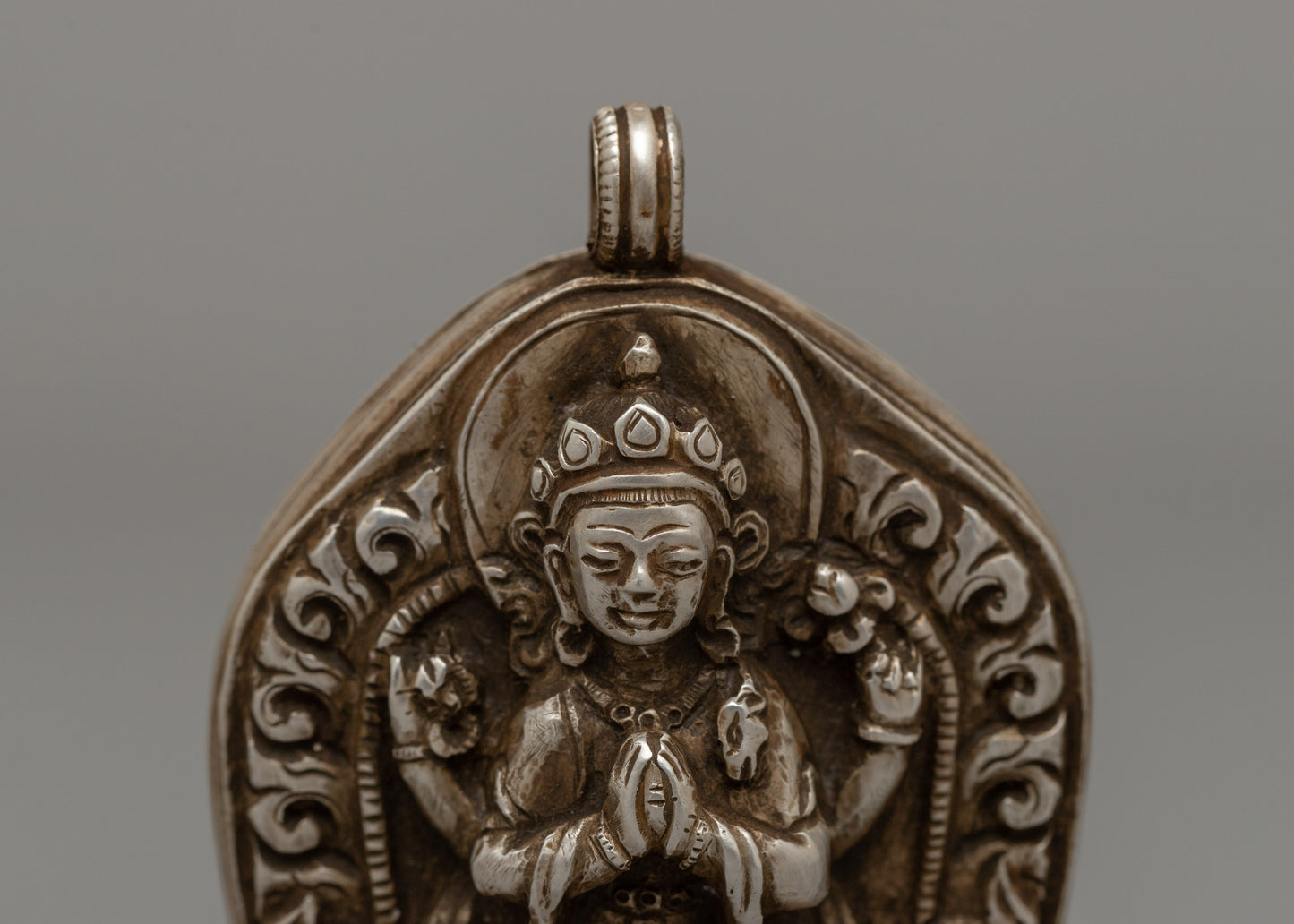 Four Armed Avalokiteshwor Ghau Box Locket | Sacred Symbol of Compassion & Enlightenment